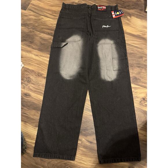 VTG Phat Farm Baggy Black Jeans Y2K NWT Size 38 - Picture 2 of 7